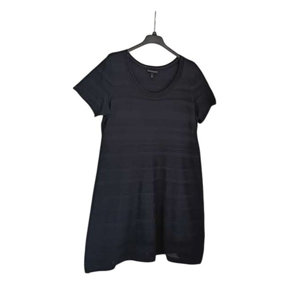 Lane Bryant‎ Plus Size 22/24 Navy Blue Textured Stripe Rayon Knit Scoop Dress - Picture 4 of 11